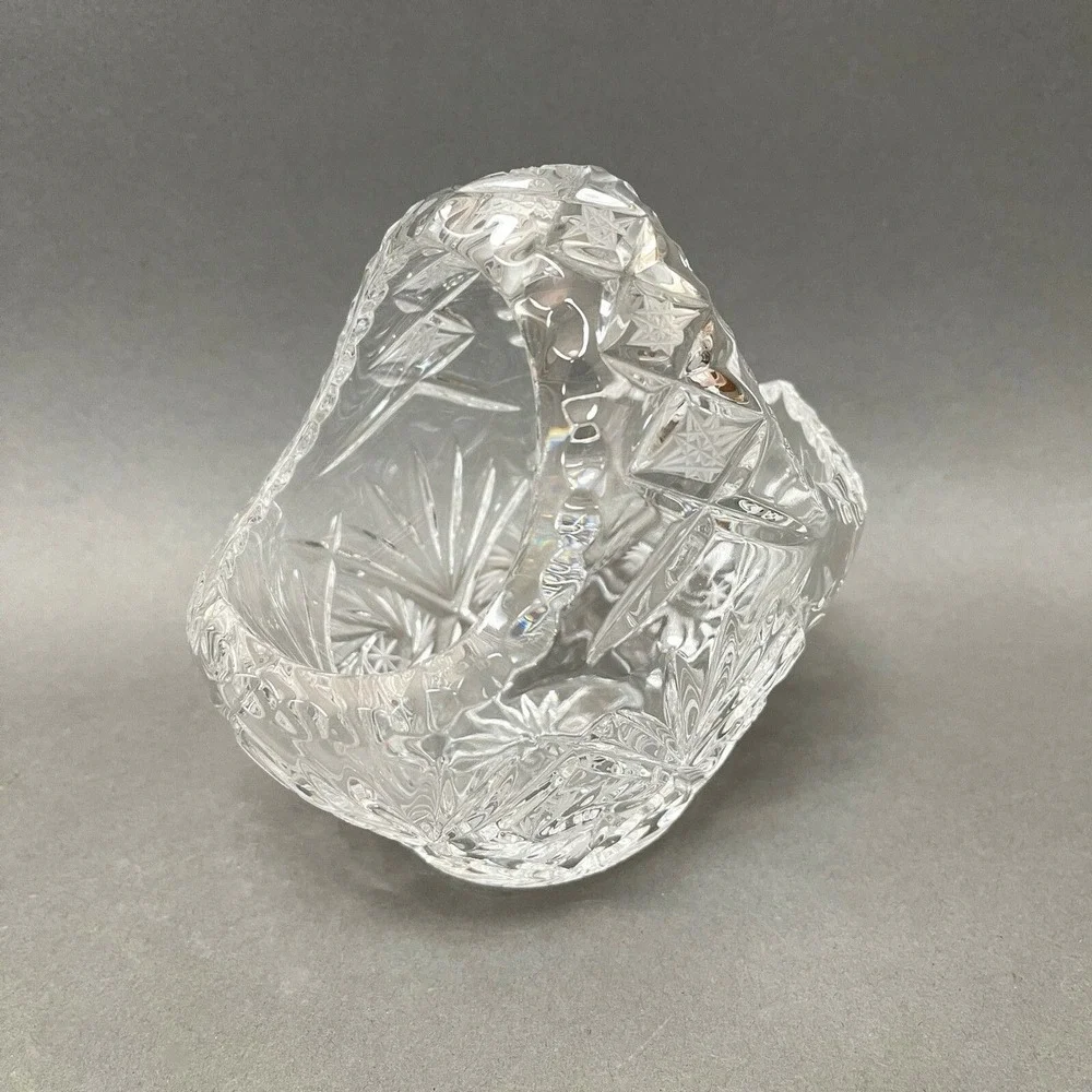 Clear‎ Crystal Cut Glass Small Basket 5 3/4